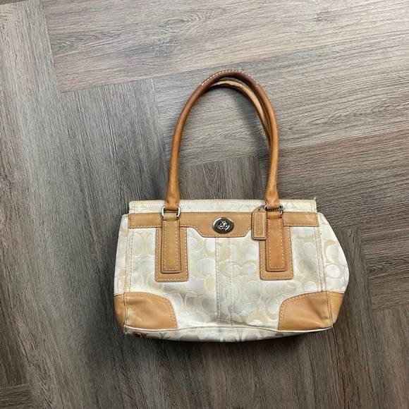 Vintage Y2K Coach Hamptons Optic Signature Jacquard Turnlock Purse 